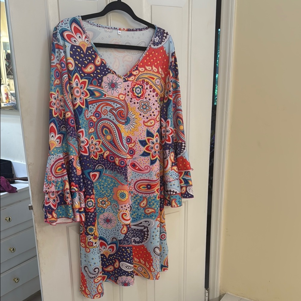 Colorful Paisley Print Women's Dress